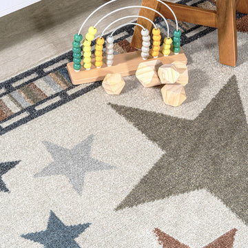 Star Gazer Geometric Machine-washable Area Rug